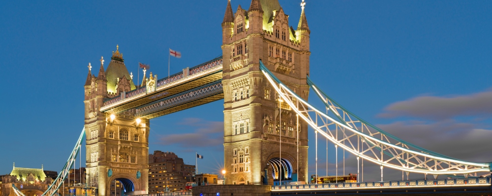 UK, London, Tower Bridge at night