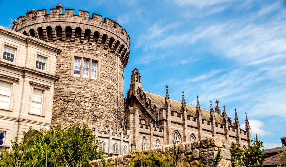 Dublin,  Ireland. Panoramic view of a strong tower of the Dublin castle, in Dublin, Ireland.; Shutterstock ID 353417699