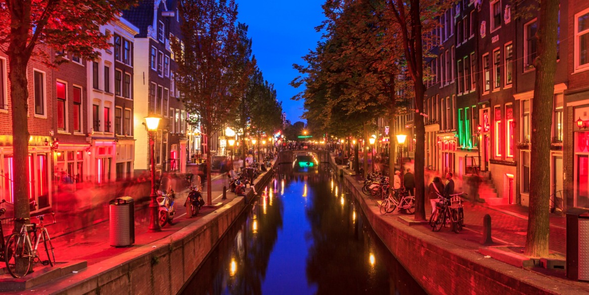 The Bulldog Coffee Shop in the Red Light District of Amsterdam