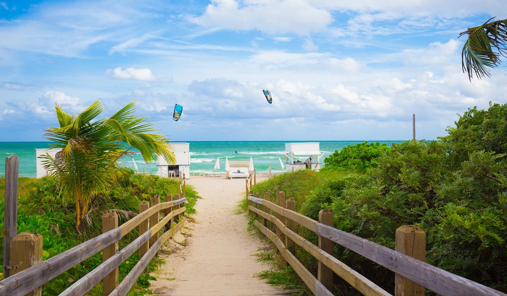 Walkway to famous South Beach, Miami Beach, Florida; Shutterstock ID 511063384