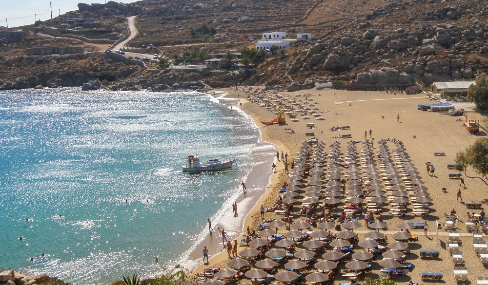 Super paradise beach in Mykonos island, 