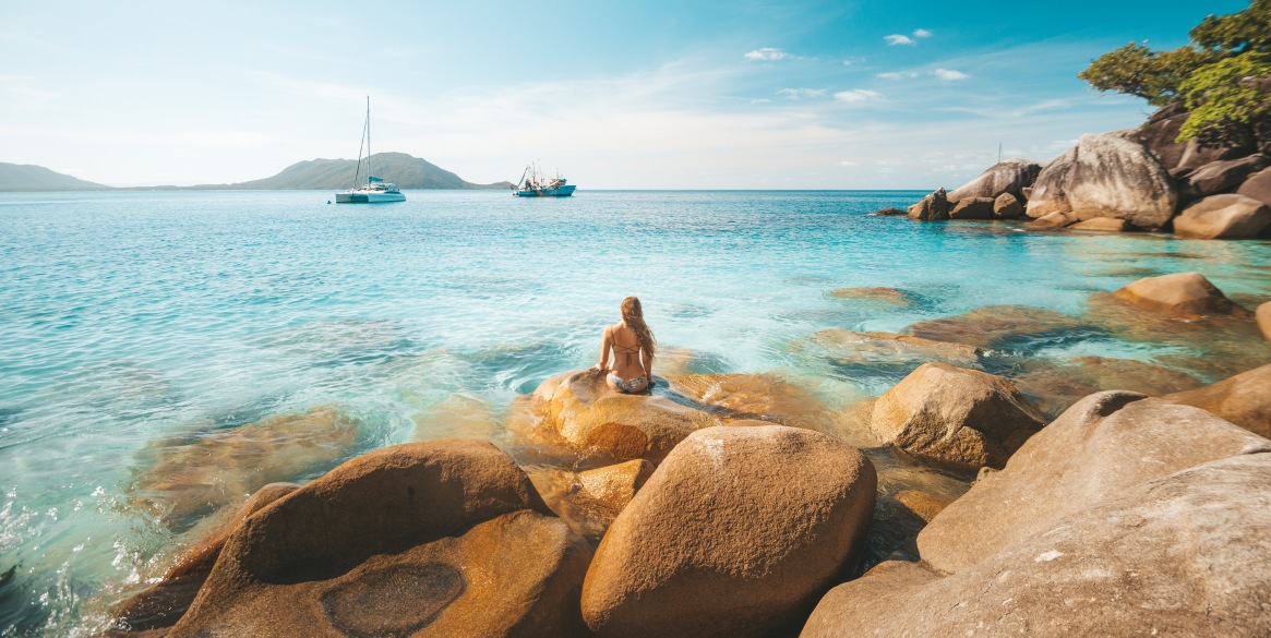 Tourist at Fitzroy Island off the coast of Cairns