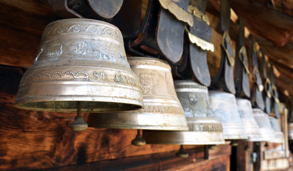 Traditional Swiss cowbells; Shutterstock ID 173167751