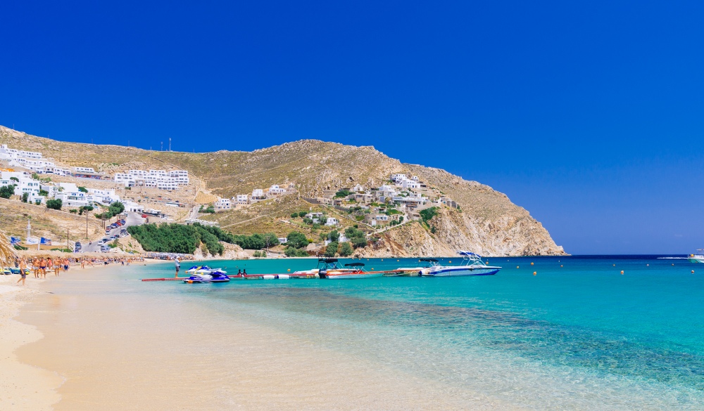 Beach on Mykonos, Greece; Shutterstock ID 547555477