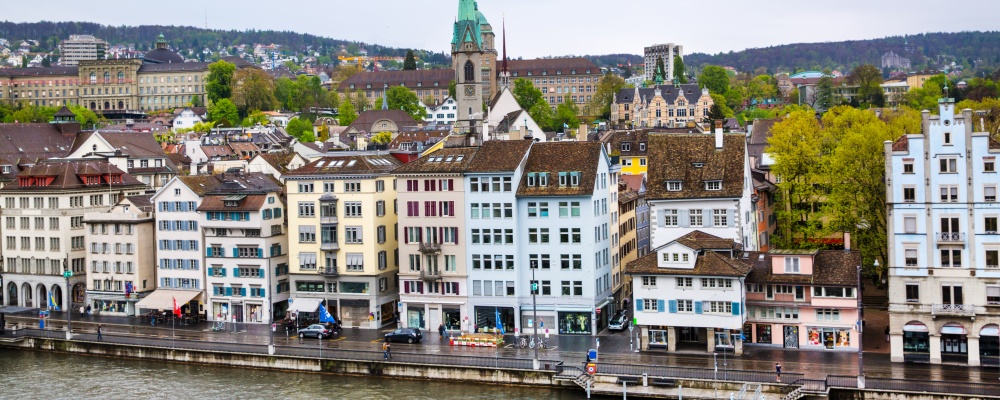 Zurich panorama view, landscape on rainy day. Switzerland. ; Shutterstock ID 1338752579