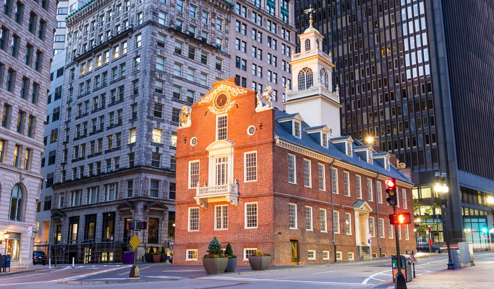 Boston, Massachusetts, at the USA Old State House and cityscape at dawn.; Shutterstock ID 1604106580