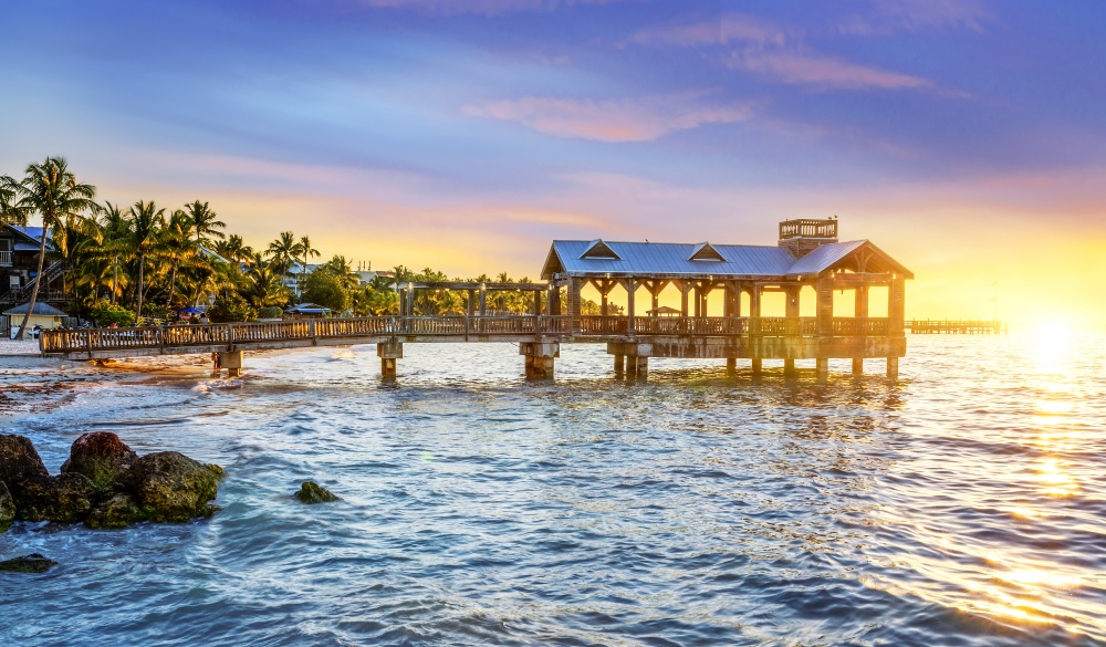 Pier at the beach in Key West, Florida USA ; Shutterstock ID 183908402