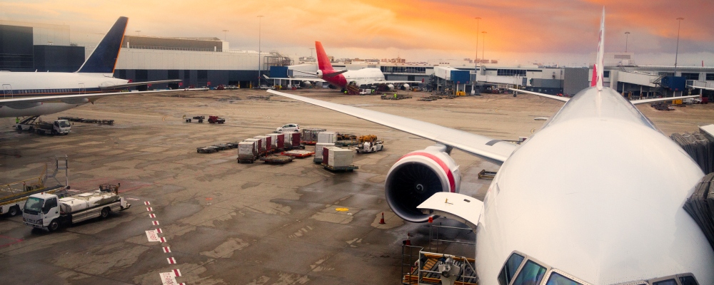 Airplane parked at Sydney International Airport