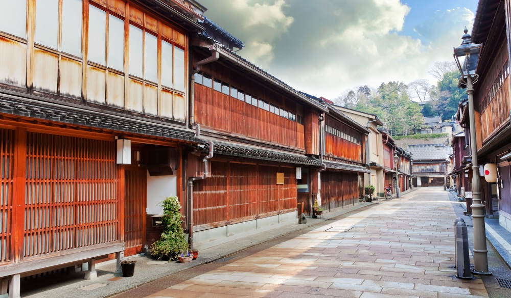 A street of the Keisha village at Kanazawa