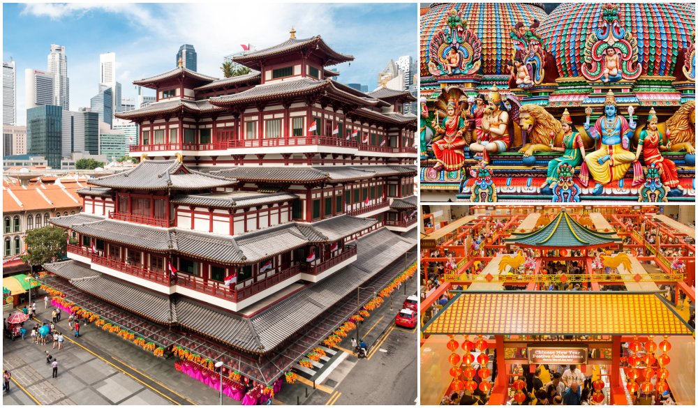 Singapore Buddha Tooth Relic Temple, Sri Mariamman - Hindu Temple, Market in Chinatown