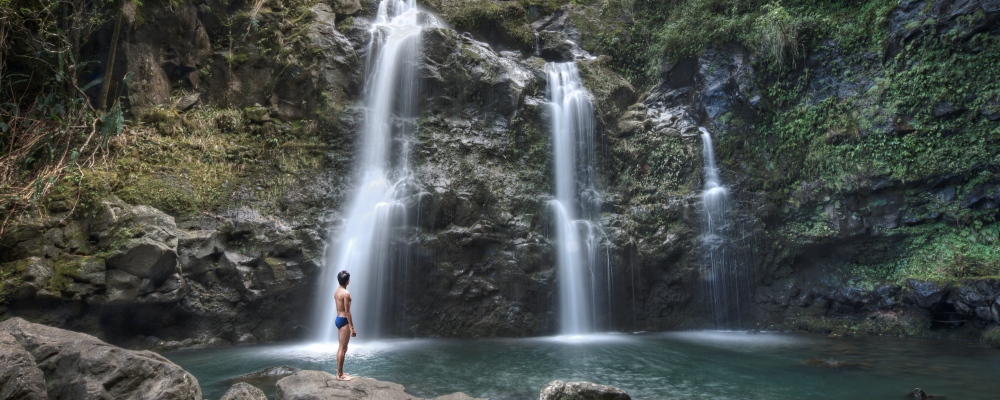 Upper Waikani Falls - also know as the "Three Bears"