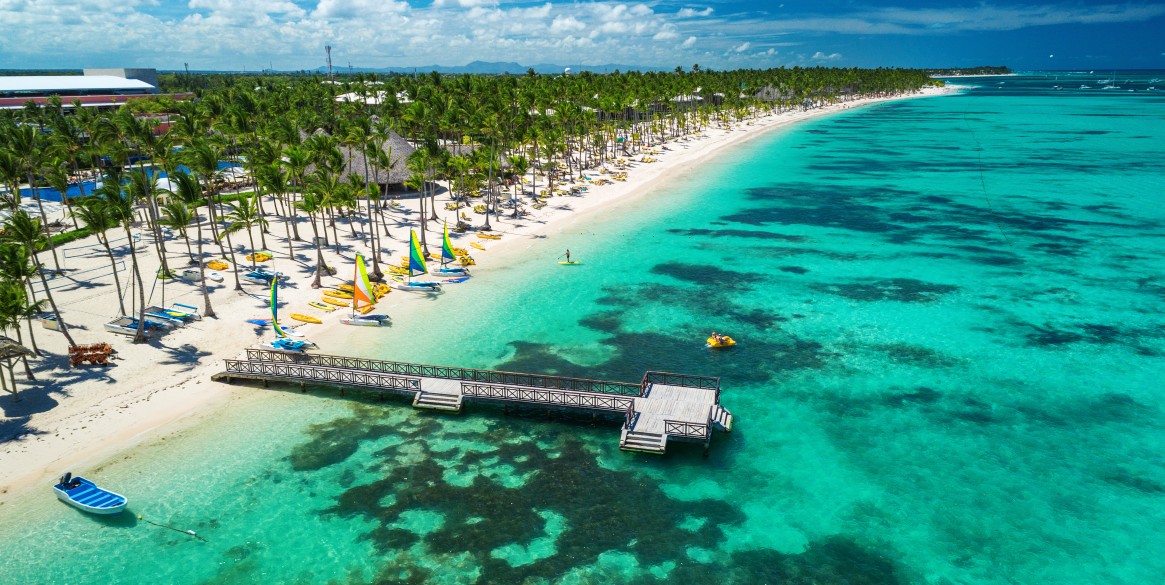 view of Caribbean resort Bavaro, Punta Cana,