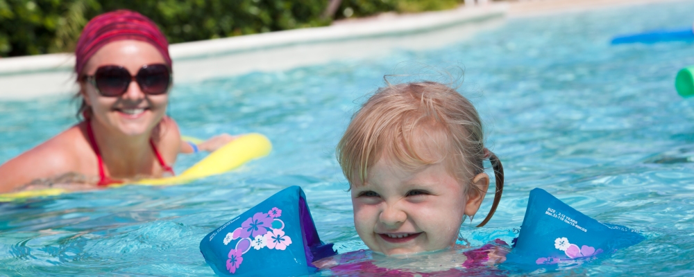 Little girl at the pool