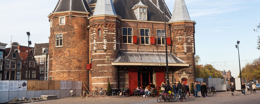 Historical building of The Waag in Amsterdam, Netherlands