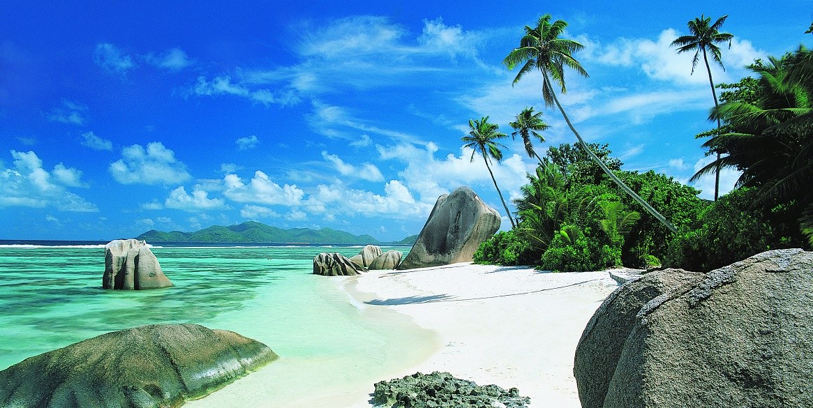 Seychelles white beach