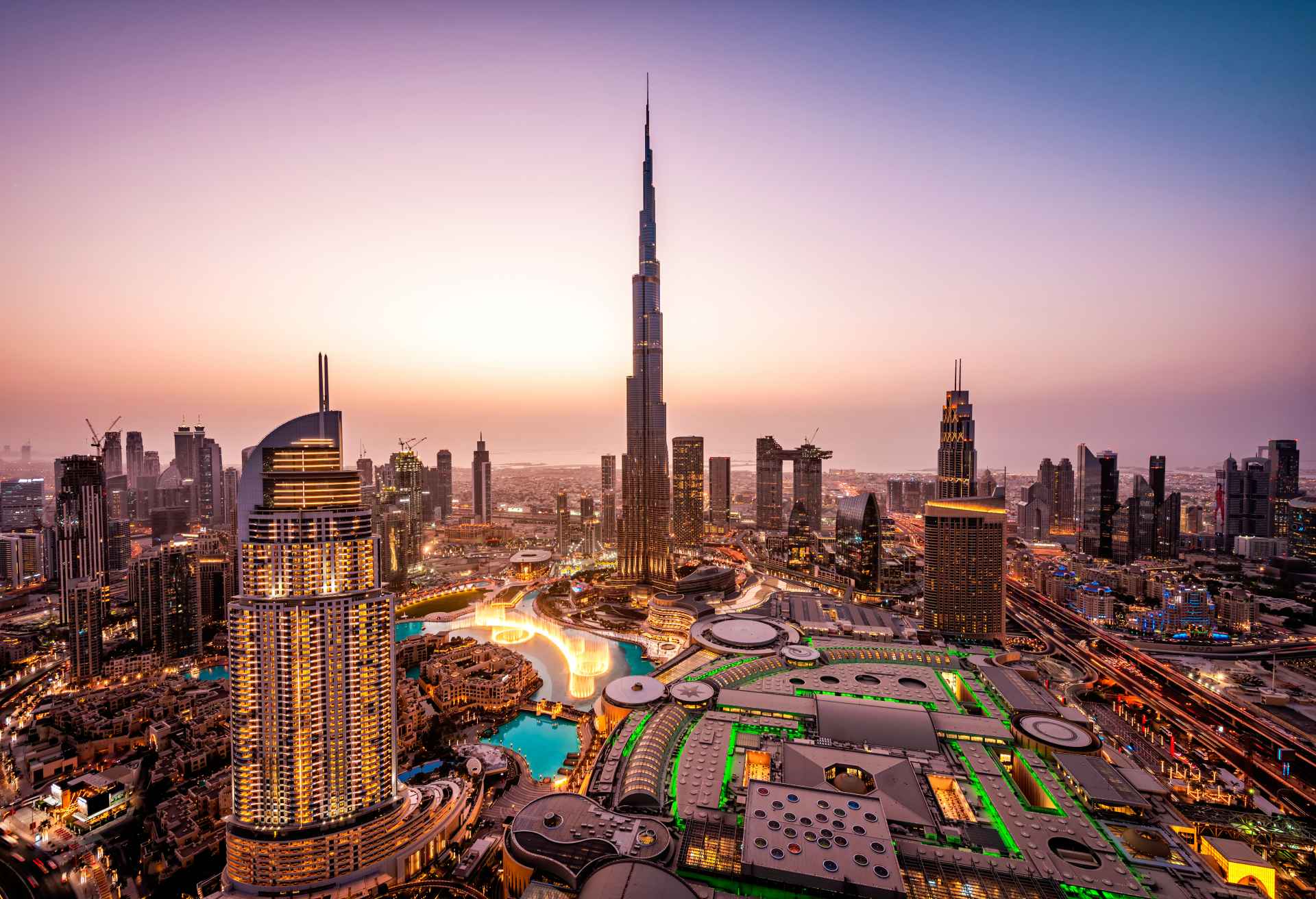 Dubai skyline at night