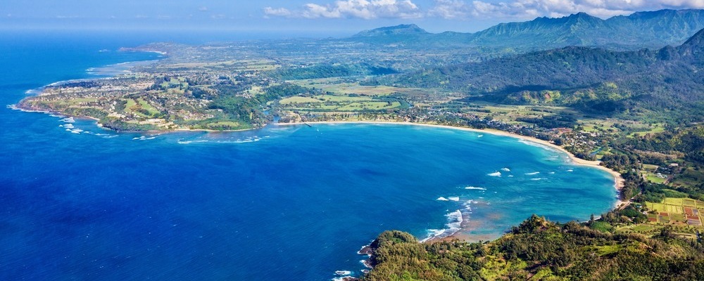 Scenic Hanalei Bay on the north shore of Kauai, Hawaii; Shutterstock ID 436267288