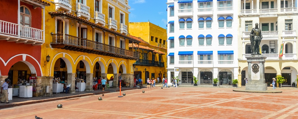 Colorful colonial architecture in Cartagena, Colombia