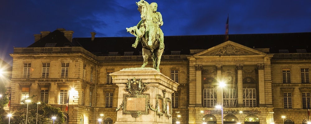 Napoleon Statue in front of Rouen City Hall. 
Rouen, Normandy, France.