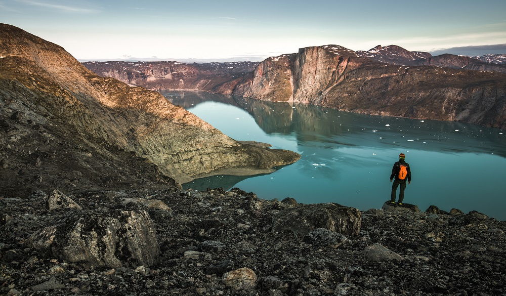 Glassy lake in greenland