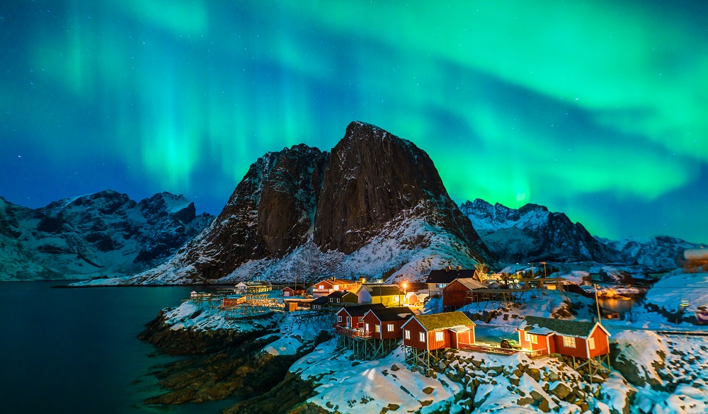 Colorful Aurora Borealis in Norway