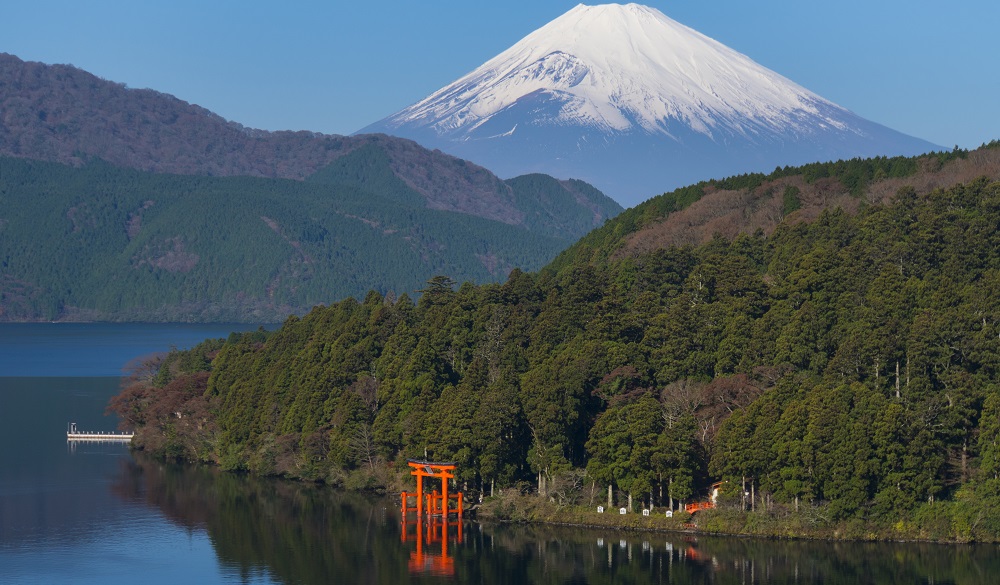 Mountain Fuji and Lake Ashi