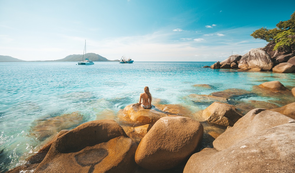 Tourist at Fitzroy Island off the coast of Cairns