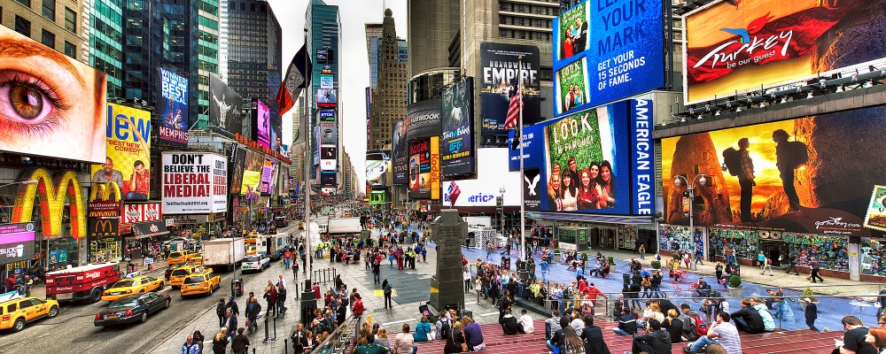 Times Square in New York City (NYC).