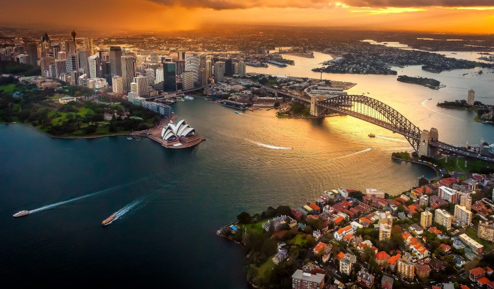 Cityscape at dusk, Sydney, Australia