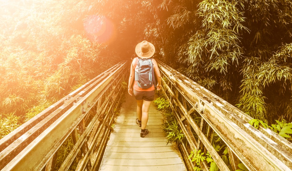 Female Hiker in Hawaii, Hawaii islands to visit