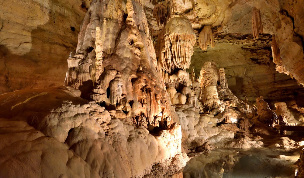 The Natural Bridge Caverns are the largest known commercial caverns in the U.S. state of Texas, still very active and considered living.; Shutterstock ID 1120139939; Purpose: destiny; Brand (KAYAK, Momondo, Any): any