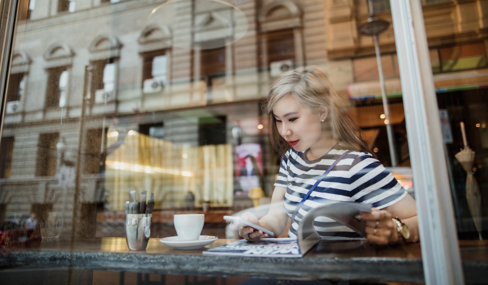 Woman at a Coffee Shop