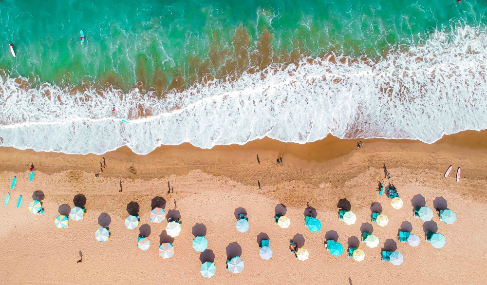 people by the beach