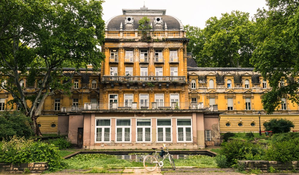 facade of the historical Lukacs Termal Bath building with the medicinal bath section and the indoor swimming pool