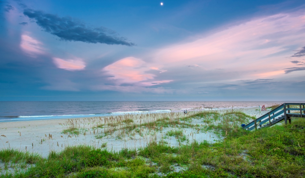 Twilight on the beach at Amelia Island, Florida