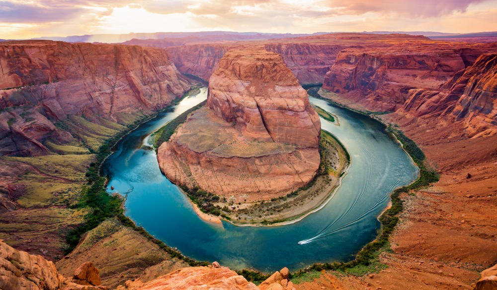 Horseshoe Bend At Sunset, affordable romantic getaways