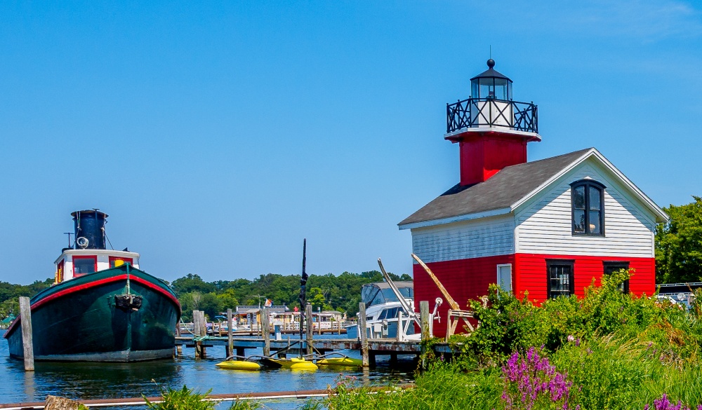 Douglas Lighthouse on the Kalamazoo River, small-town LGBT U.S. destinations