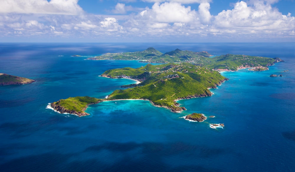 view of St. Barths,tropical island vacations