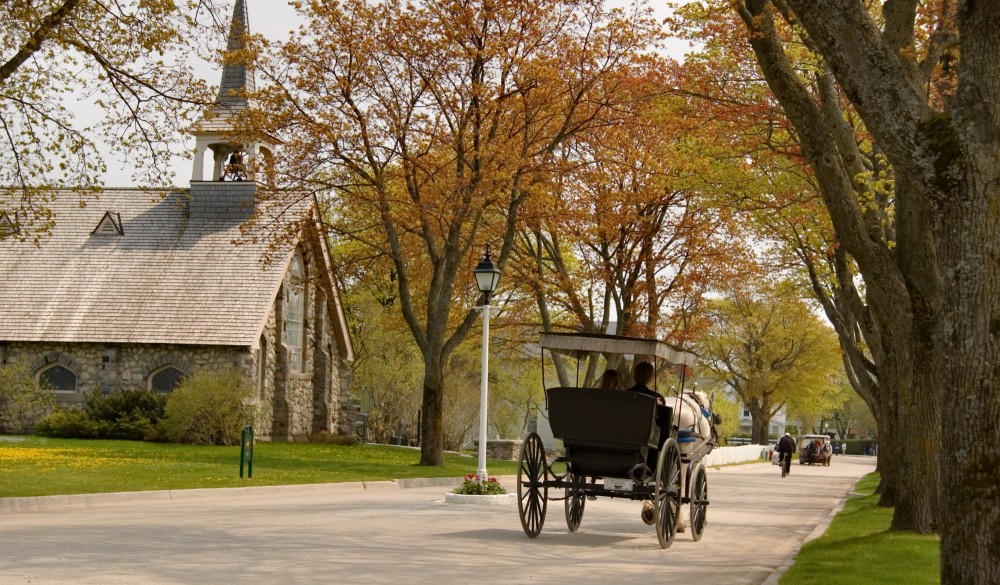 horsedrawn carriage on Mackinac Island,, underrated U.S. destination