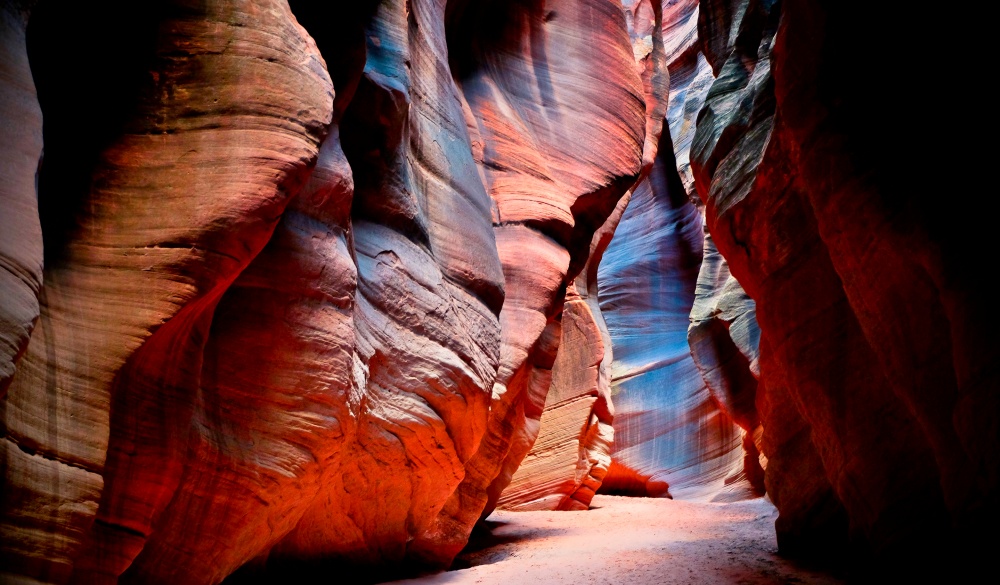 Colorful Walls of a Slot Canyon. Antelope Canyon Grand Staircase Escalante National Monument, Utah