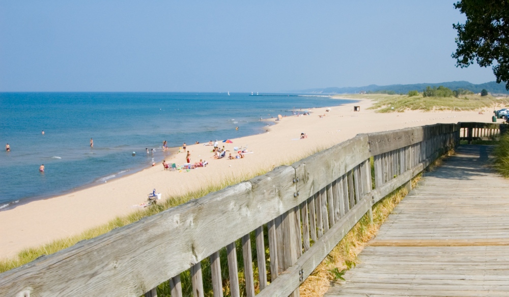 Boardwalk to the Shore in Saugatuck, small-town LGBT U.S. destinations