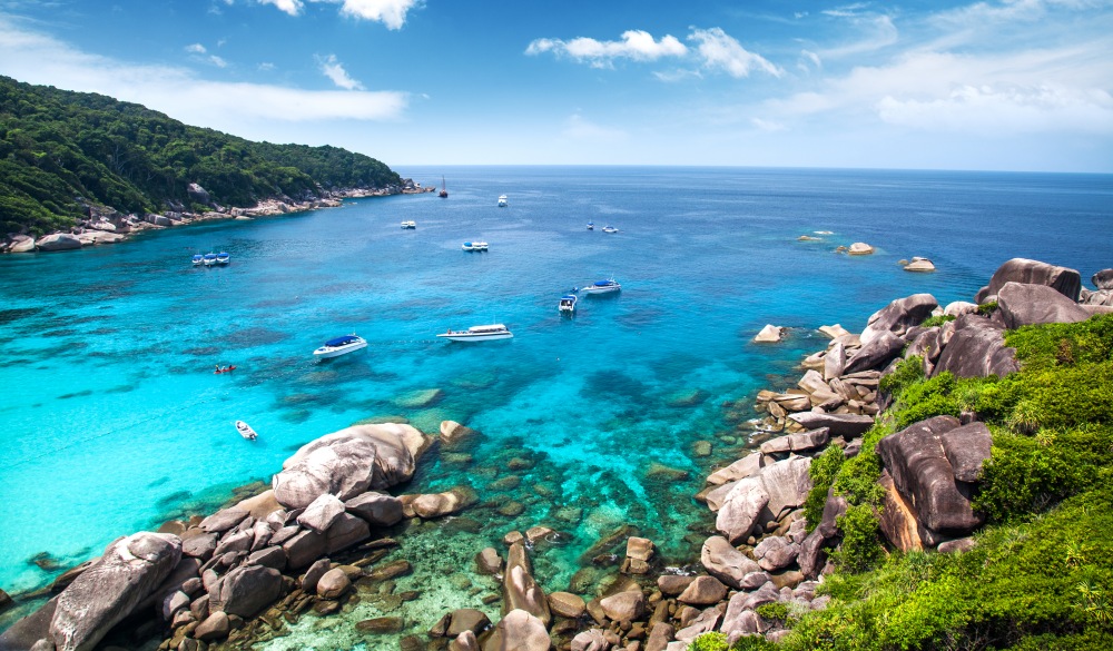 Similan islands. Beautiful bay in lovely summer day