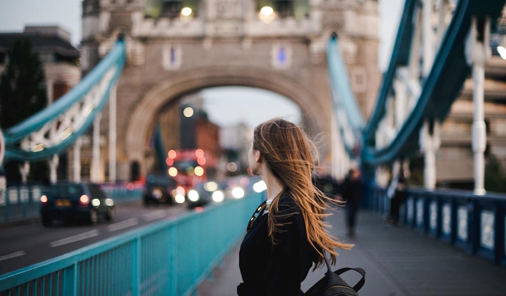 tourist woman in London