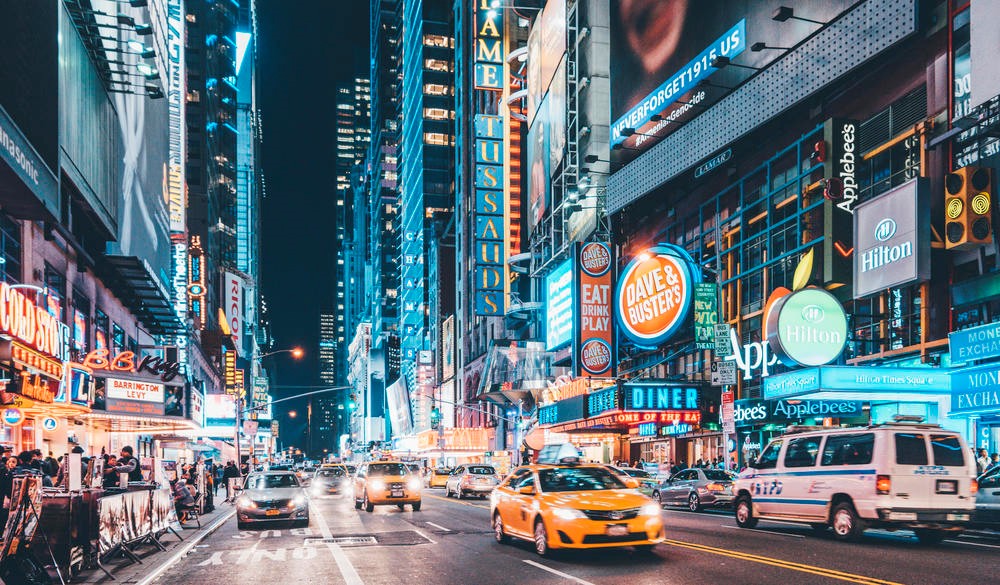 42nd Street at Night, Manhattan, New York