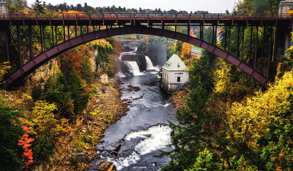 Rainbow Falls & Ausable Chasm Bridge