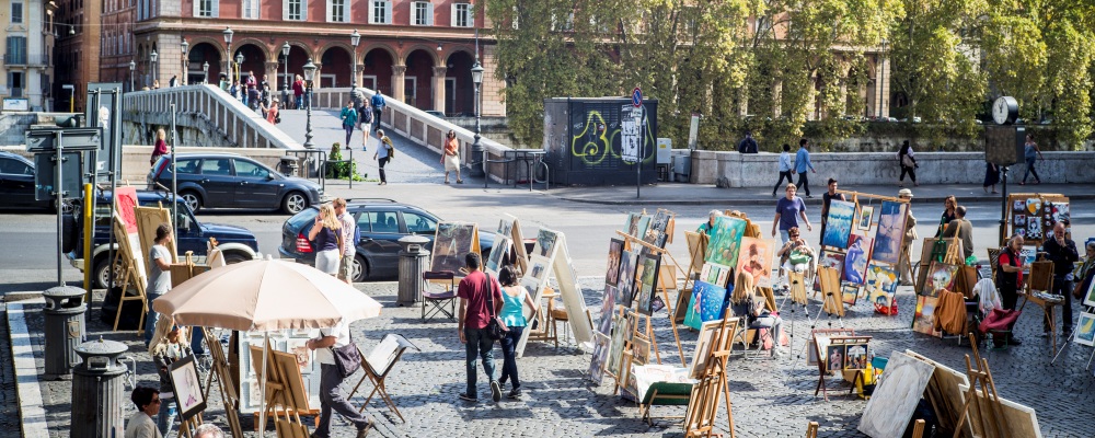 Piazza Trilussa, Ponte Sisto and Painters