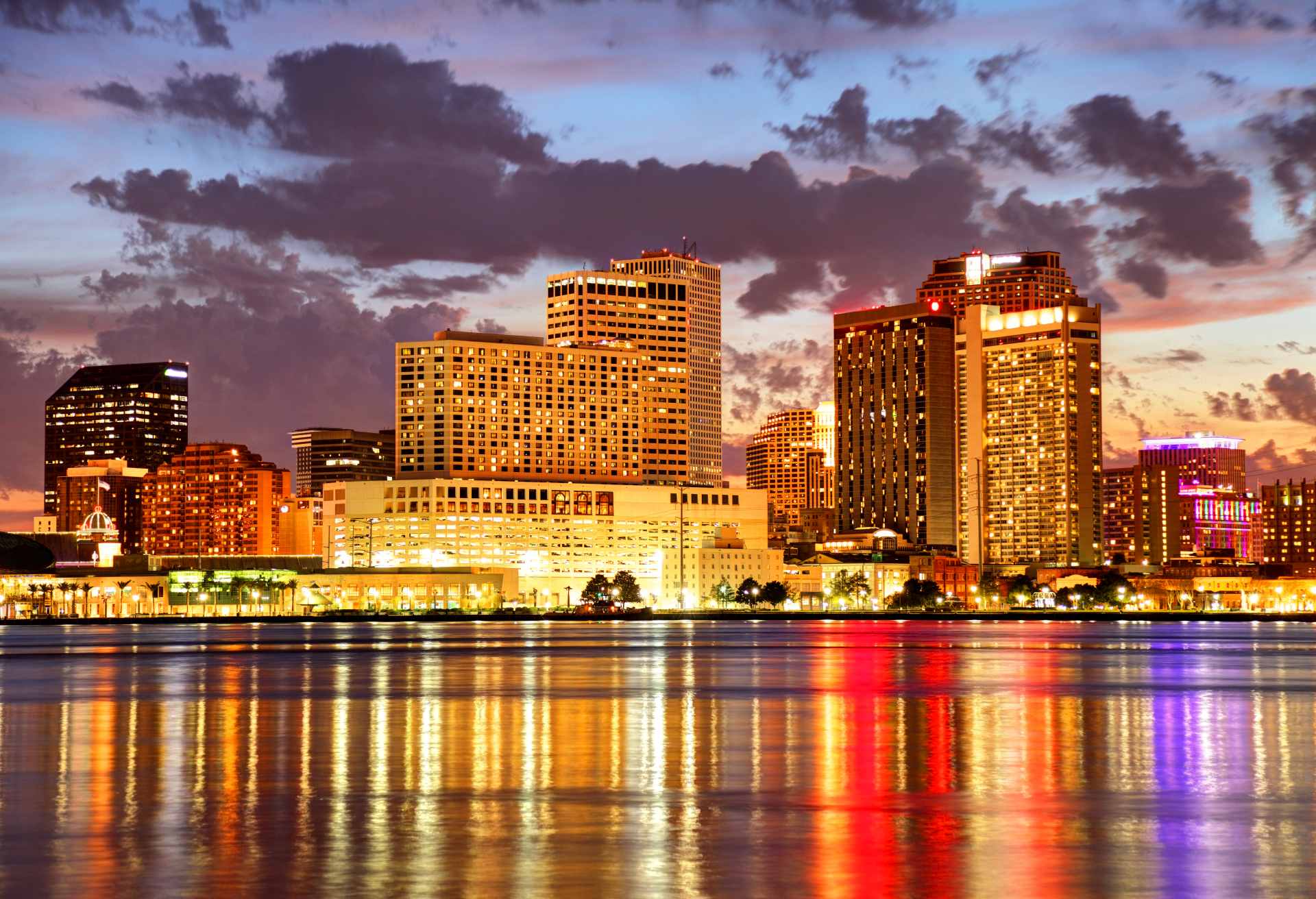 New Orleans Downtown Skyline along the Mississippi River