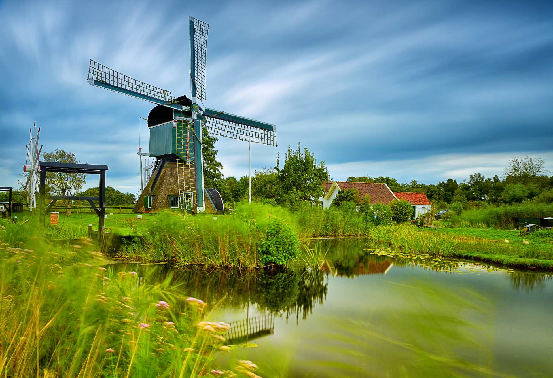 Old windmill in the village of Tienhoven, Netherlands.