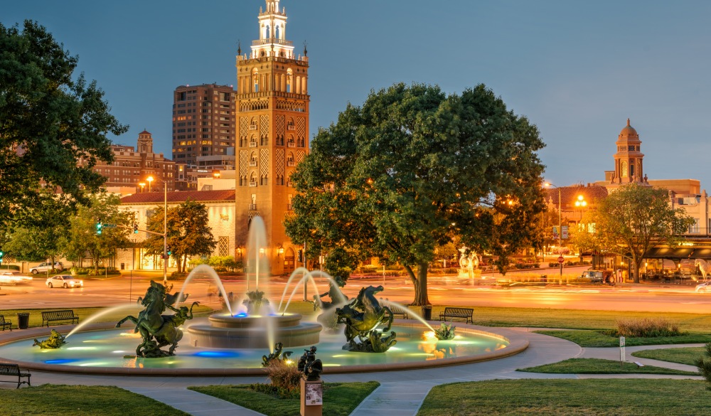 Country Club Plaza at the blue hour