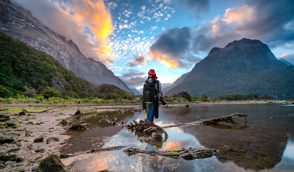 tourist woman enjoy the scenery view of the national park